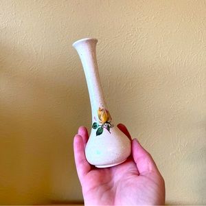 Vintage Small Bud Vase with Flower Design